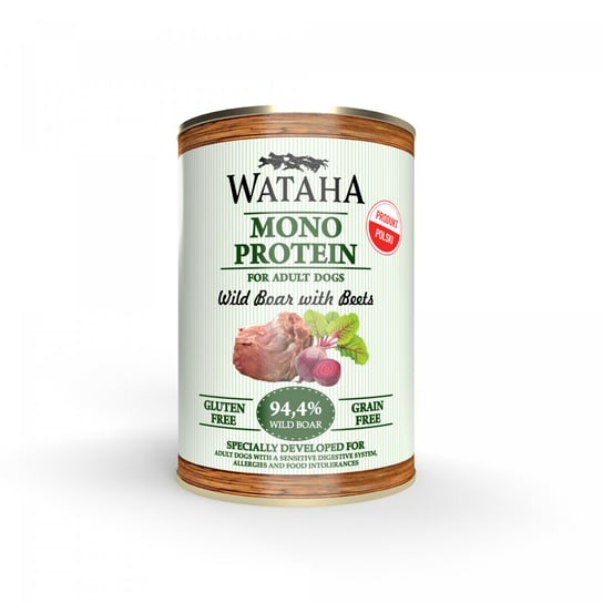 WATAHA MONO PROTEIN ADULT DOG 94,4% DZIK Z BURAKAMI 400G Wataha