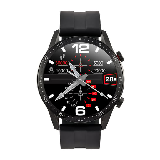 Watchmark, Zegarek Smartwatch Wl13, Czarny Silikon Watchmark