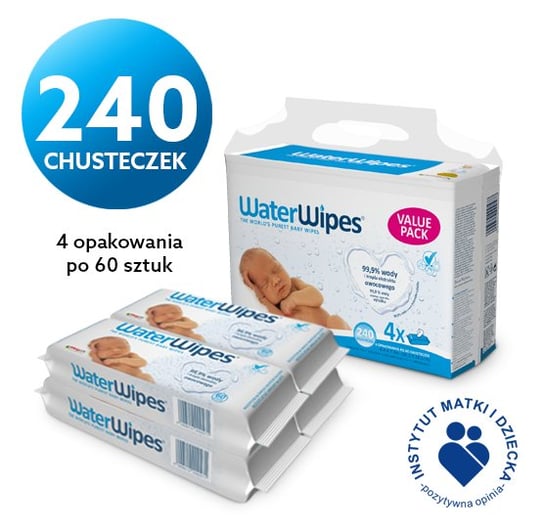 WaterWipes Baby Chusteczki nawilżane wodne dla dzieci 4x60 szt. WaterWipes