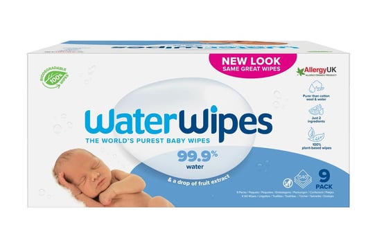 WaterWipes, Chusteczki BIO nawilżane wodne dla dzieci 540 szt. WaterWipes