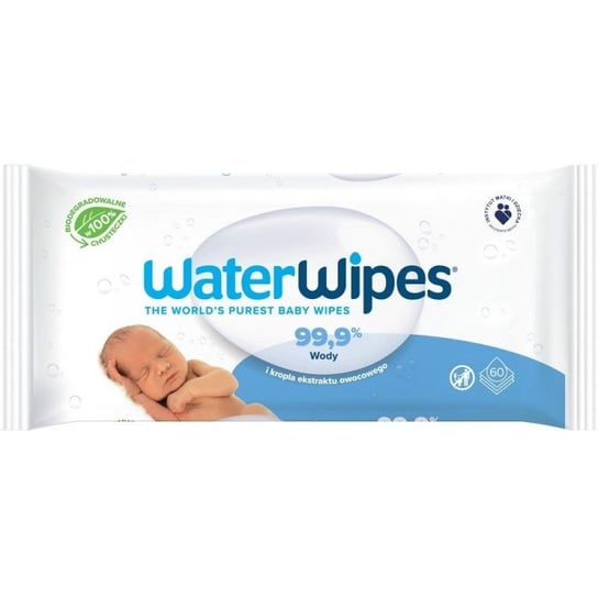 WaterWipes, Chusteczki nasączane czystą wodą, 60 szt. WaterWipes
