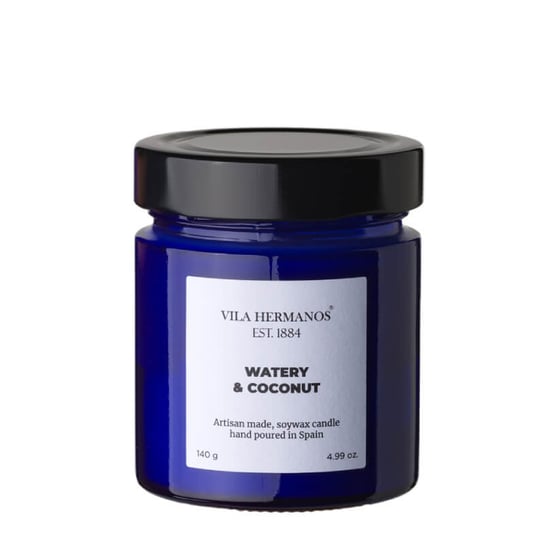 Watery & Coconut - Vila Hermanos -  świeca zapachowa 150g - seria Apothecary Cobalt Blue Vila Hermanos