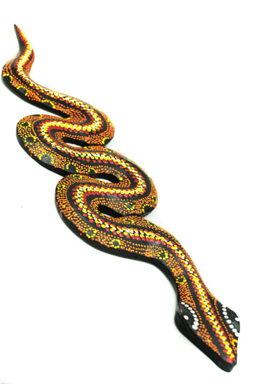 Wąż Kolorowy Drewniany Wąż Snake Unikalna Ozdoba Do Twojego Wnętrza Prezent Jakarta