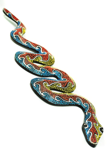 Wąż Kolorowy Drewniany Wąż Snake Unikalna Ozdoba Do Twojego Wnętrza Prezent Jakarta