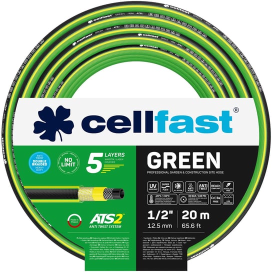 Wąż ogrodowy 5 warstwowy GREEN ATS2 TM 1/2" 20 mb NOWOŚĆ Cellfast