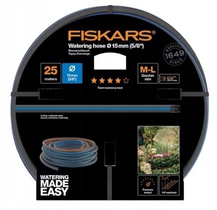 Wąż ogrodowy FISKARS 15mm 5/8'' 25m Q4 uniwersalny Fiskars