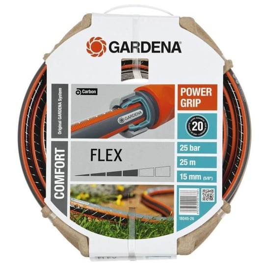 Wąż ogrodowy GARDENA Comfort FLEX – długość 25 m – Ø15 mm – odporny na sęki i nieodkształcalny – 20 lat gwarancji (18045-26) Inna marka