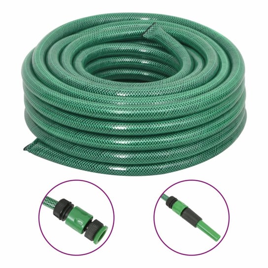 Wąż ogrodowy PVC 30m, z zestawem złączek, zielony Inna marka