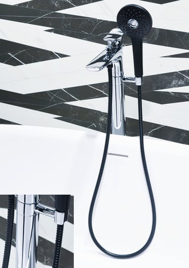 Wąż prysznicowy, natryskowy czarny 1647 magiczna-łazienka