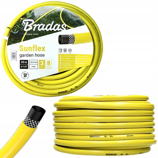 Wąż Sunflex Bradas Pvc Żółty Do Ogrodu Podlewania BRADAS