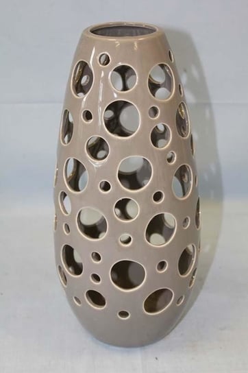 Wazon ceramiczny, beżowy, 16x16x33 cm Pigmejka