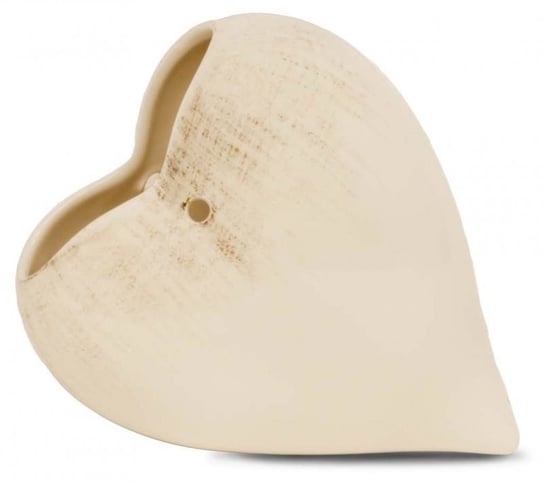 Wazon ceramiczny, serce, kremowy, 14x6x11 cm Pigmejka