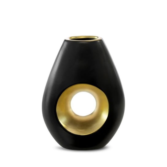 Wazon Dekoracyjny Ceramiczny Mira 15X7X20 Czarny + Złoty Eurofirany