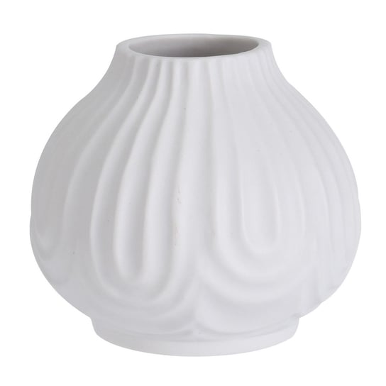 Wazon Na Kwiaty Dekoracyjny Biały Porcelana 11Cm H&S Decoration