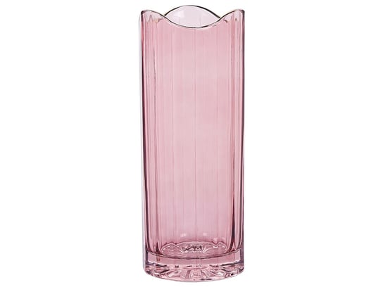 Wazon na kwiaty szklany 30 cm różowy PERDIKI Beliani