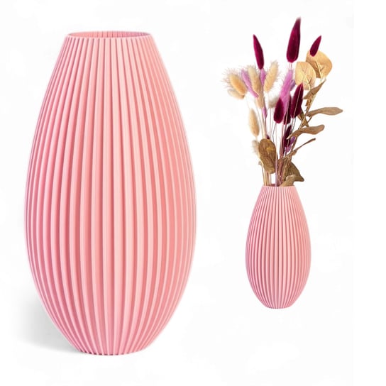 Wazon nietłukący 20 cm ryflowany Nowoczesny wazon 3D na kwiaty Kajawis