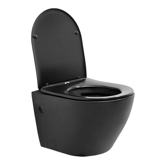 WC wiszące bez spłukiwania z nanopowłoką 49,5 cm Czarna matowa ceramika ML-Design ML-DESIGN