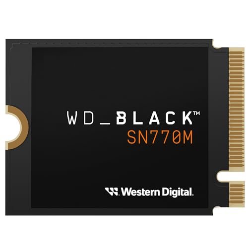 WD_BLACK 1 TB SN770M M.2 2230 NVMe SSD do przenośnych urządzeń do gier, prędkość do 5150 MB/s, TLC 3D NAND, doskonały do Steam Deck i Microsoft Surface - WDBDNH0010BBK-WRSN Konik