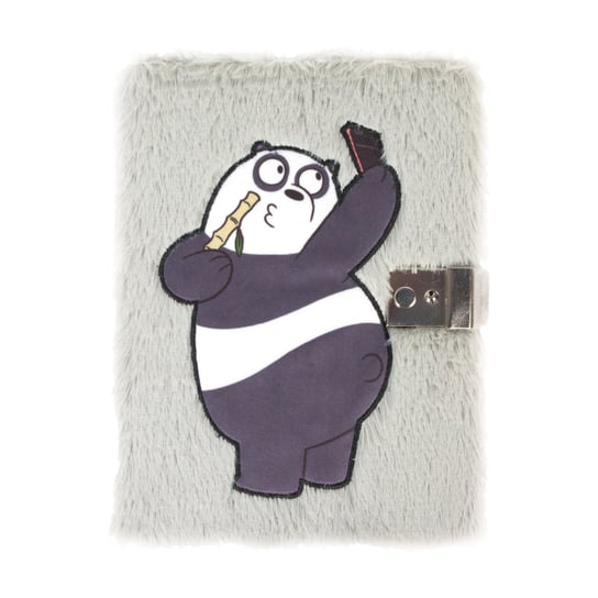 We Bare Bears, pamiętnik pluszowy, panda, szary We Bare Bears