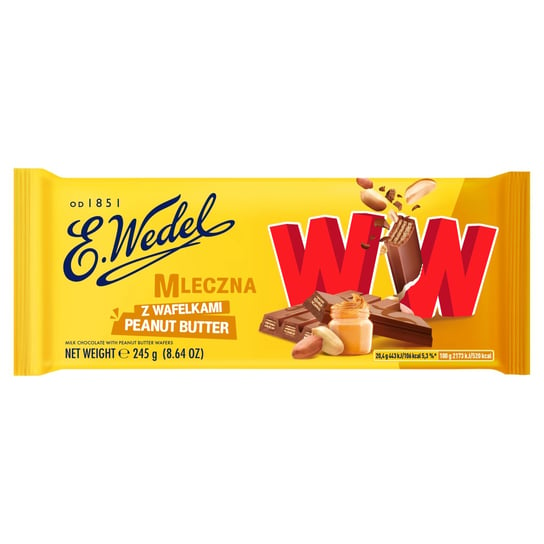 Wedel, Czekolada WW Peanut Butter, 245 g E. Wedel