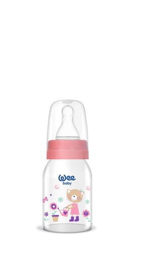 Wee Baby Butelka Szklana Do Karmienia 125Ml 0M+ Różowa Inna marka