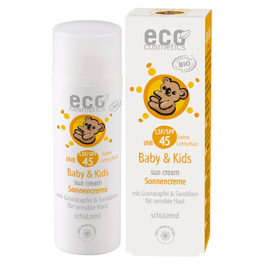 Wegański krem na słońce faktor SPF 45 dla dzieci i niemowląt, Eco Cosmetics, 50 ml Eco Cosmetics