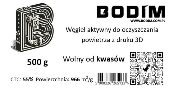 Węgiel aktywny do oczyszczania powietrza z druku 3D / BODIM BODIM