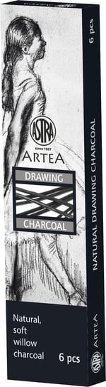 Węgiel naturalny rysunkowy Astra Artea 6 sztuk 6-8mm Astra