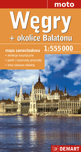 Węgry, okolice Balatonu. Mapa samochodowa 1:555 000 Opracowanie zbiorowe