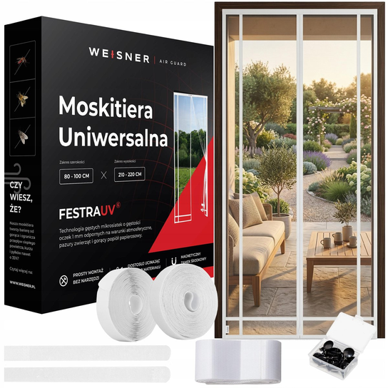 Weisner Incont Weisner Moskitiera Magnetyczna Drzwi Balkonowe Balkonowa Wymiar Biała ...
