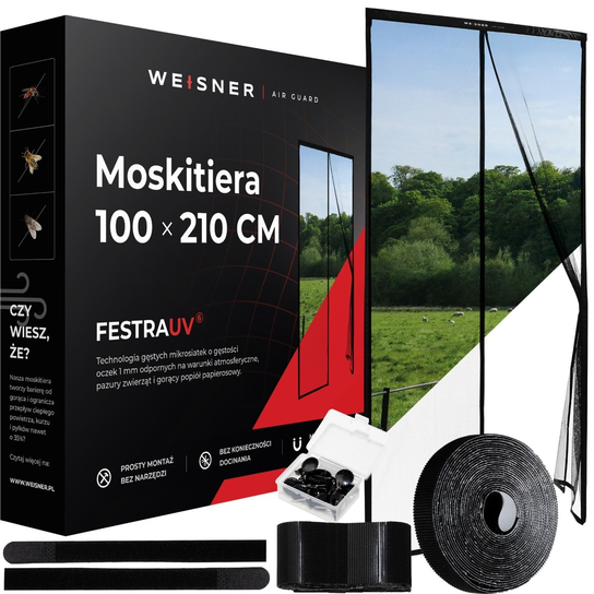 Weisner Incont WEISNER MOSKITIERA MAGNETYCZNA NA DRZWI BALKONOWE TARASOWE WYMIAR 100 X ...
