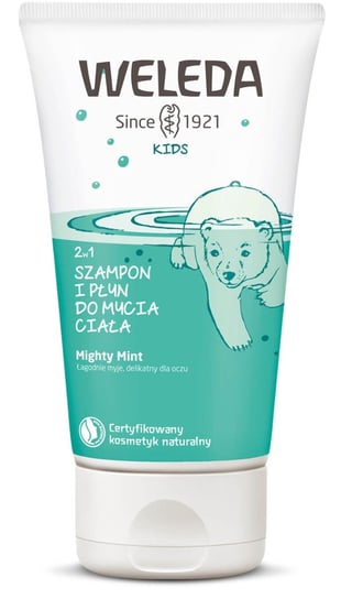 Weleda Kids, szampon i płyn do mycia ciała 2w1, mighty mint, 150 ml Weleda