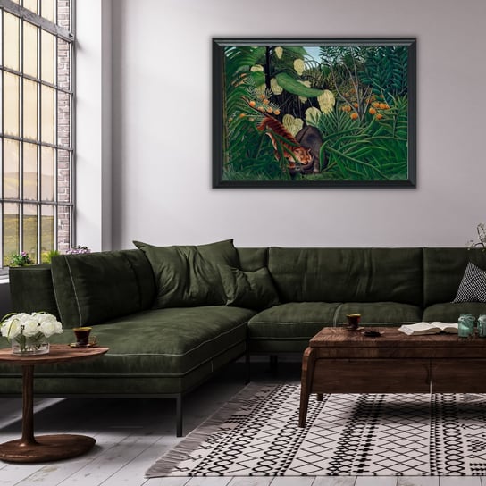 Well Done Shop | Obraz Henri Rousseau "Walka pomiędzy tygrysem a bawołem w lesie tropikalnym" | wym. 50x70 cm Well Done Shop