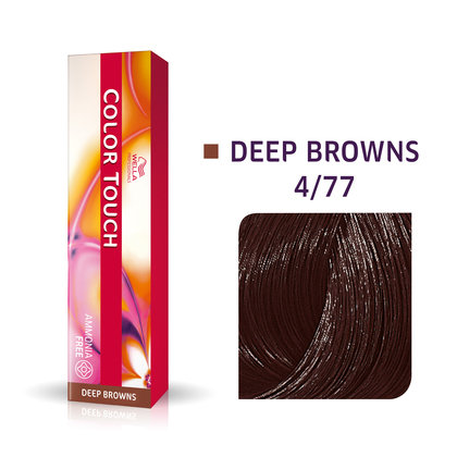 Wella Color Touch 4/77, Bezamoniakowa półtrwała farba do włosów 4/77 60ml Wella