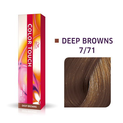 Wella Color Touch 7/71, Bezamoniakowa półtrwała farba do włosów 7/71 60ml Wella