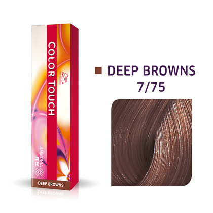 Wella Color Touch 7/75, Bezamoniakowa półtrwała farba do włosów 7/75 60ml Wella