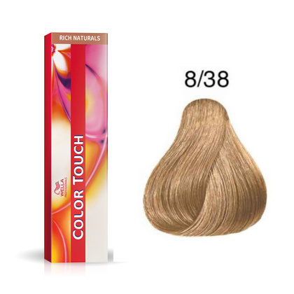 Wella Color Touch 8/38, Bezamoniakowa półtrwała farba do włosów 8/38 60ml Wella