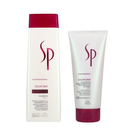 WELLA SP, COLOR SAVE Zestaw do włosów farbowanych szampon 250ml + odżywka 200ml, 2 szt. Wella SP