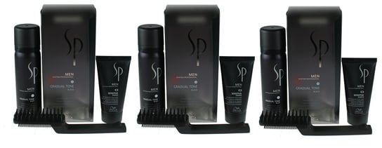 Wella, SP Men Gradual Tone Black, pianka pigmentująca 60ml + szampon 30ml + szczotka x3 Wella