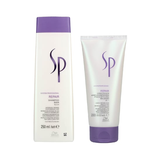WELLA SP, REPAIR Zestaw do włosów zniszczonych szampon 250ml + odżywka 200ml, 2 szt. Wella SP