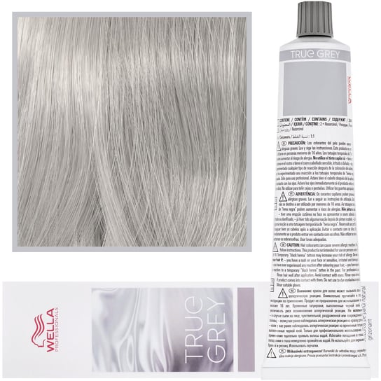 Wella True Grey Shimmer Light Toner Graphite, Błyszczący jasny grafit toner, farba do włosów naturalnie siwych, 60ml Wella