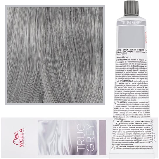 Wella True Grey Steel Glow Medium, Farba toner stalowy średni blask, farba utleniająca do włosów naturalnie siwych, 60ml Wella
