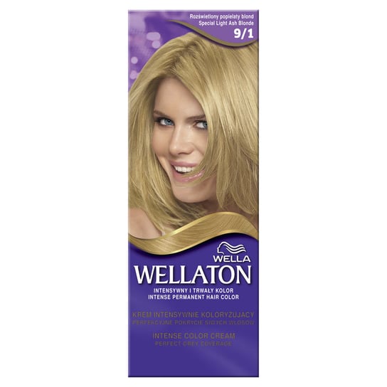Wella, Wellaton, krem koloryzujący, 91 rozświetlony popielaty blond Wella