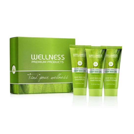 WELLNESS PREMIUM PRODUCTS mini zestaw (szampon 50ml, odżywka 50ml, maska 50ml) Wellness Premium Products