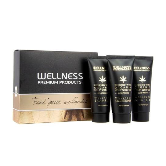 WELLNESS PREMIUM PRODUCTS Wellplex mini zestaw (szampon 50ml, odżywka 50ml, maska 50ml) Wellness Premium Products