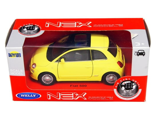 Welly 1:34 Fiat 500 2007 -zółty Welly