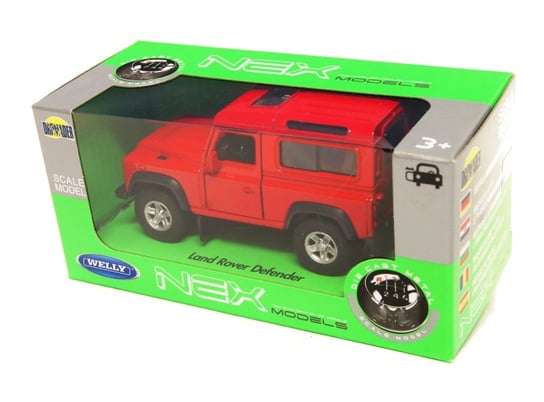 Welly, 1:34 Land Rover Defender, czerwony Welly