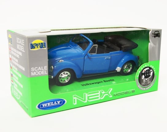 Welly 1:34 Volkswagen Beetle cabrio - niebieski Welly