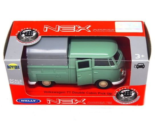 Welly 1:34 Volkswagen T1 Double Cabin Pick Up seledynowy Welly