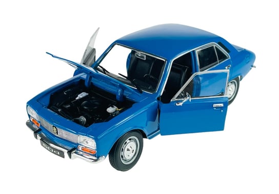Welly 1975 Peugeot 504 Niebieski 1:24 Samochód Nowy Metalowy Model Welly